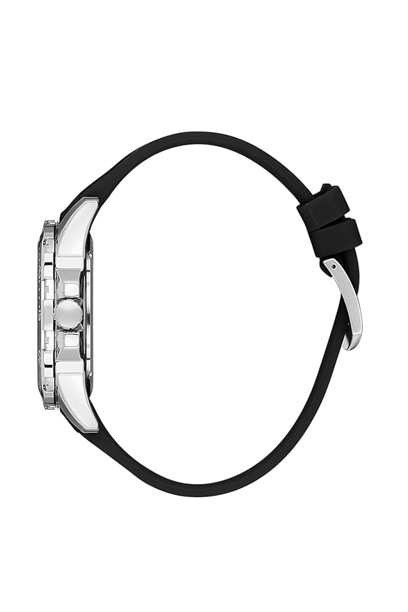 Daniel Klein Premium Day Date Window Black Dial and Silicone Silver Watch - DK.1.13911-1 Secondary image