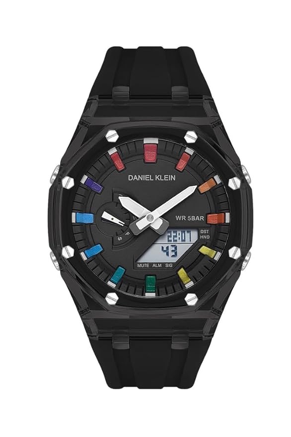 Daniel Klein Sport Digital All Black Silicone Strap Watch - DK.2100-6 Main image
