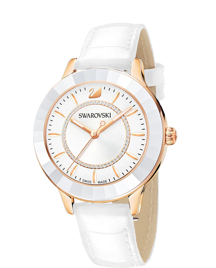Swarovski Octea Lux White Dial White Leather Strap Women's Watch 5414416 Secondary image
