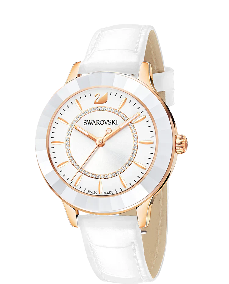 Swarovski Octea Lux White Dial White Leather Strap Women's Watch 5414416 Secondary image