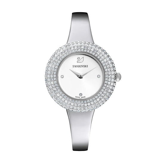 Swarovski 34mm Silver Dial Silver-Tone Pavé Women's Watch 5483853