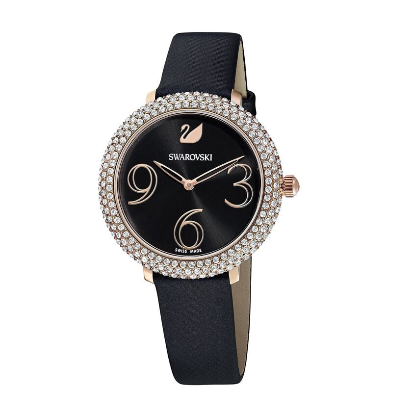Swarovski Crystal Frost Black Dial Black Leather Strap Women's Watch 5484058 Secondary image