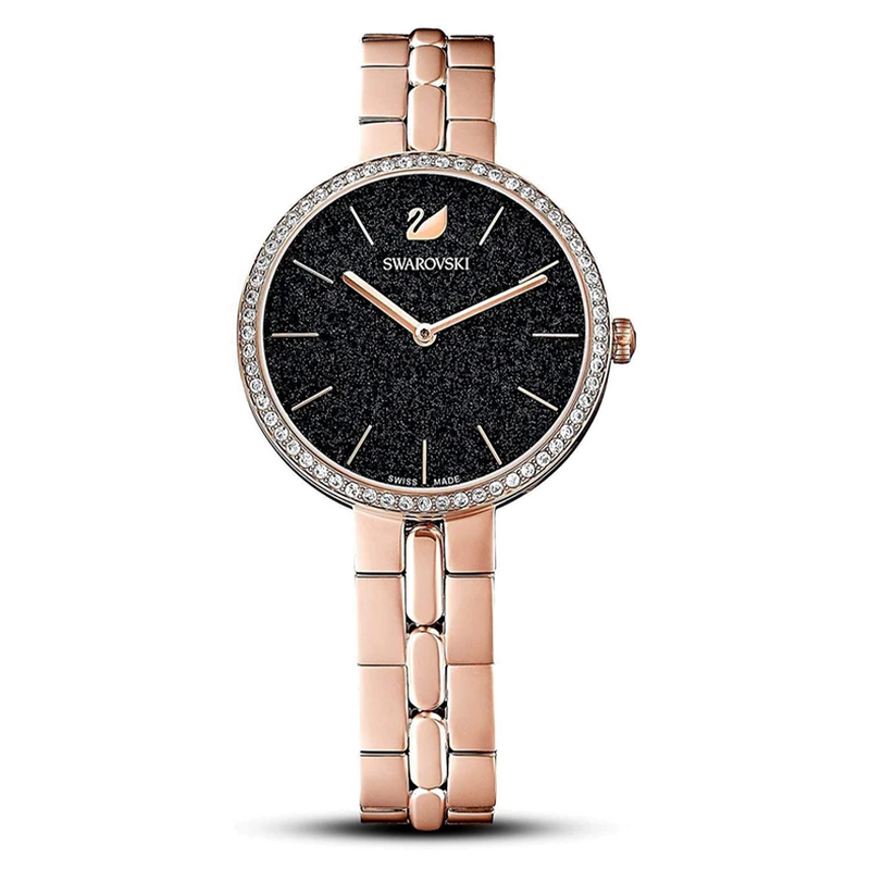 Swarovski Crystal Rose Sparkling Pave Black Dial Rose Gold Tone Women's Watch 5517797 Main image
