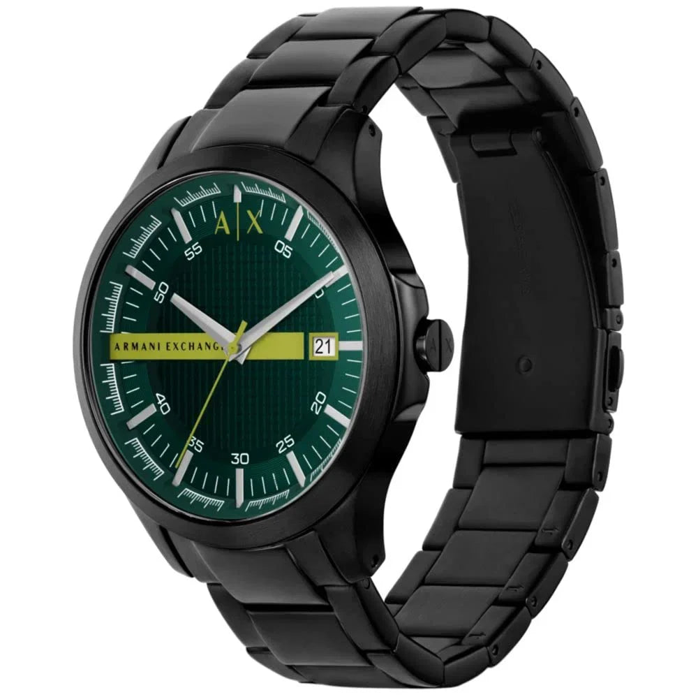 Armani Exchange Hampton 46mm Green Dial Black-Tone Men's Watch AX2450