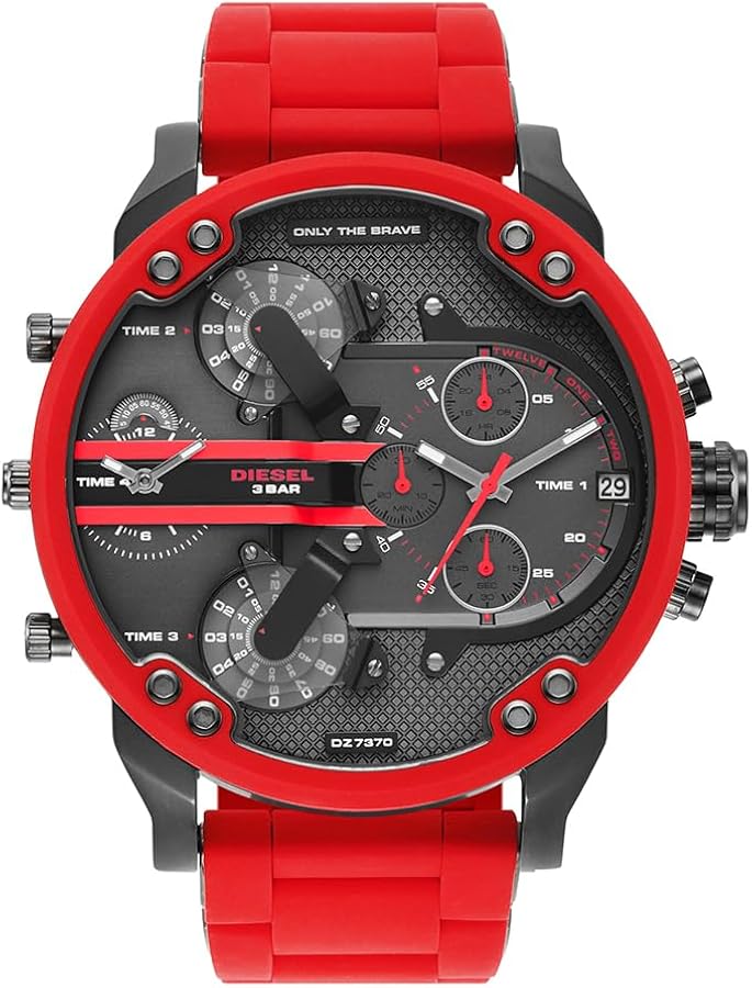 Diesel Mr. Daddy 2.0 Gunmetal Dial All Red Chronograph Men's Watch DZ7370 Secondary image