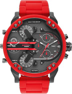 Diesel Mr. Daddy 2.0 Gunmetal Dial All Red Chronograph Men's Watch DZ7370