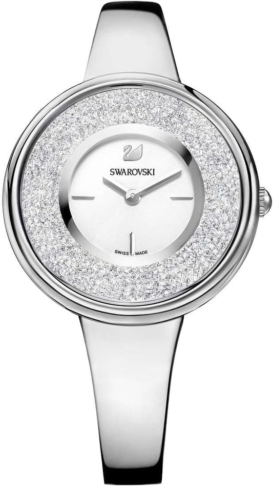 Swarovski Crystalline Pure 34mm Silver Dial Silver-Tone Crystal Women's Watch 5269256