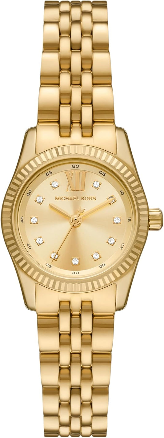 Michael Kors Petite Lexington 26mm Gold Dial Gold-Tone Pavé Women's Watch MK4741