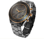 Swarovski Octea Lux Sport Faceted Crystal Bezel Black Dial Black PVD Unisex Watch 5610472
