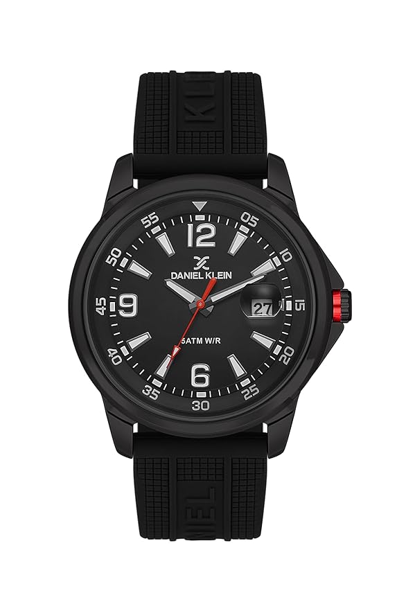 Daniel Klein Premium Three Hand Date Window Black Silicone Watch - DK.1.13910-1 Main image