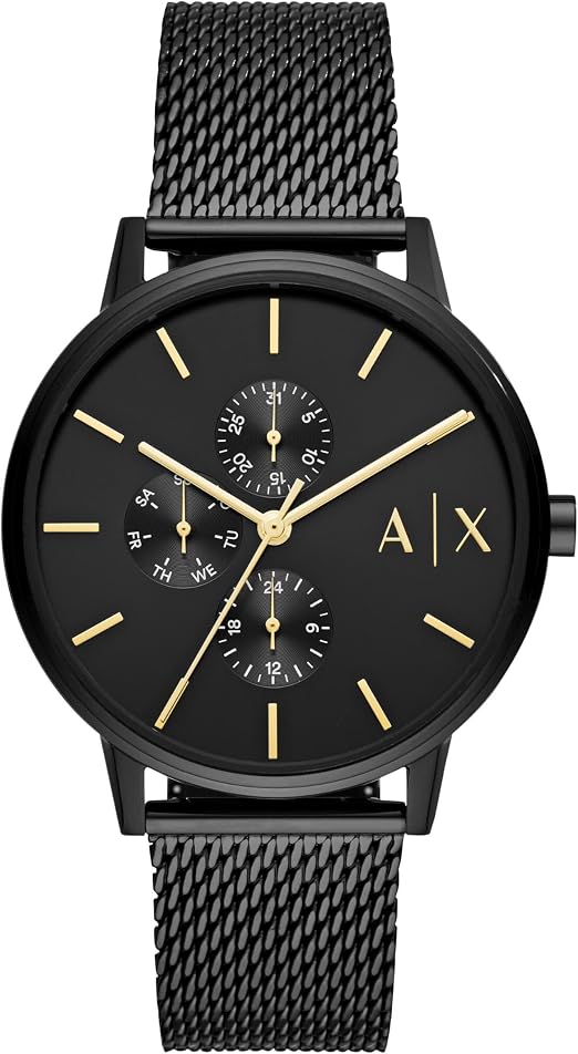Armani Exchange Cayde 42mm Black Dial Mesh Multifunction Men's Watch AX2716