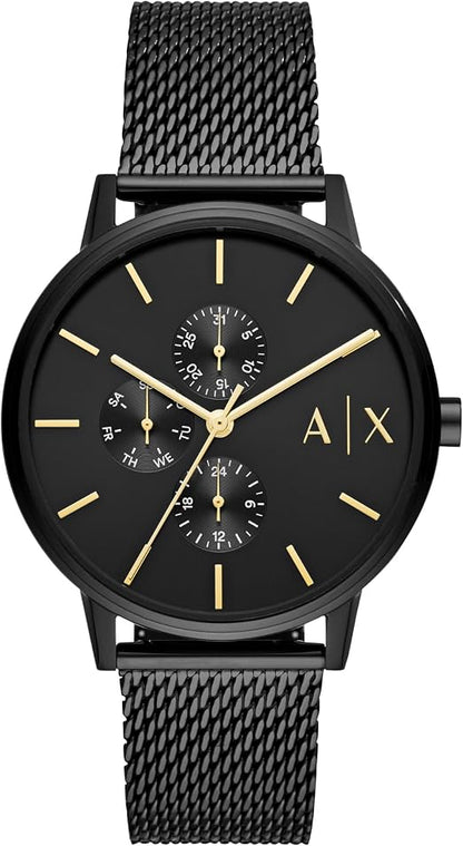 Armani Exchange Cayde 42mm Black Dial Mesh Multifunction Men's Watch AX2716