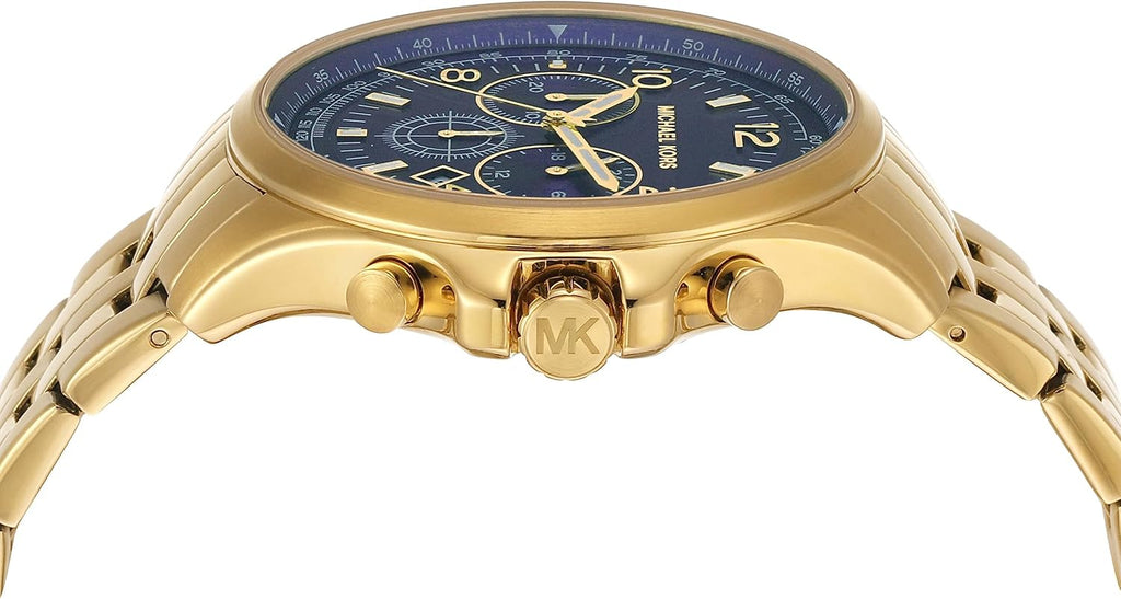 Michael Kors Oversized Pilot Chronograph Blue Dial Gold Men's Watch - MK9125 Secundaire afbeelding