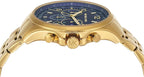 Michael Kors Oversized Pilot Chronograph Blue Dial Gold Men's Watch - MK9125