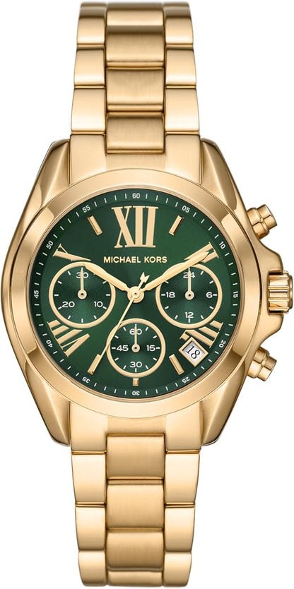 Michael Kors Bradshaw 36mm Green Dial Gold-Tone Chronograph Women's Watch MK7257