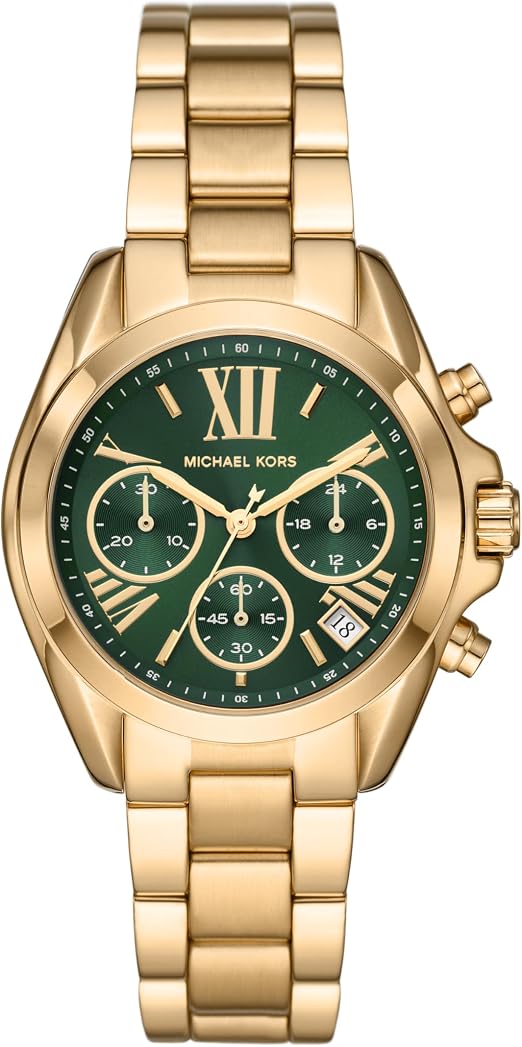 Michael Kors Bradshaw 36mm Green Dial Gold-Tone Chronograph Women's Watch MK7257