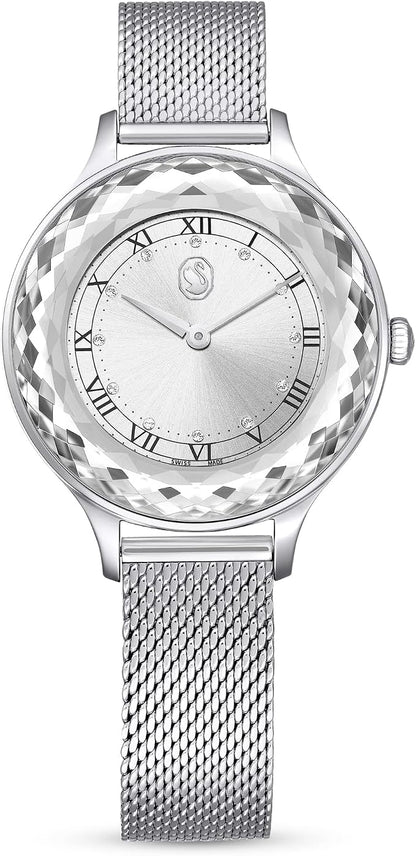Swarovski Octea Nova 33mm Silver Dial Silver-Tone Mesh Women's Watch 5650039