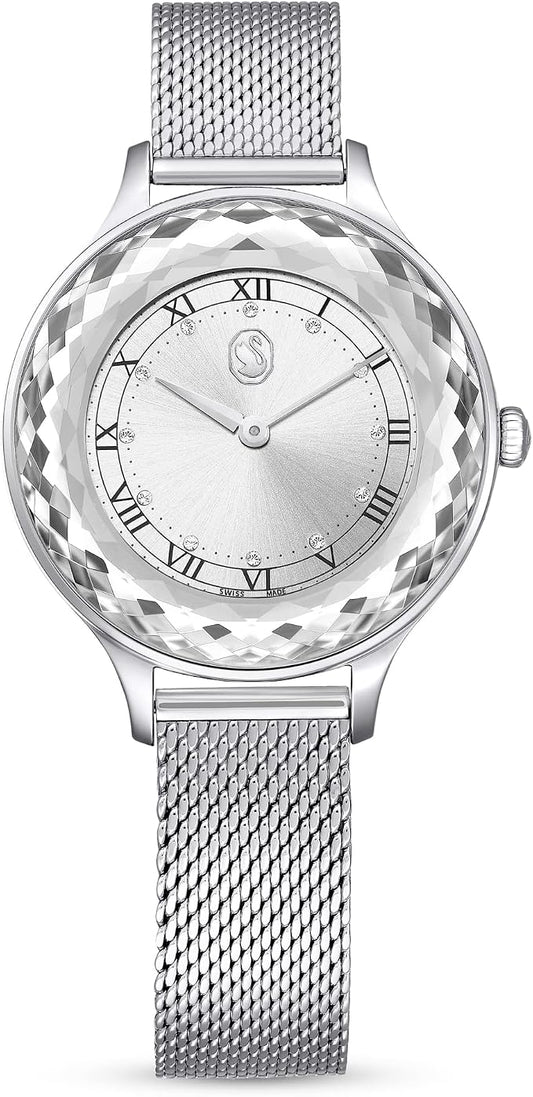 Swarovski Octea Nova 33mm Silver Dial Silver-Tone Mesh Women's Watch 5650039