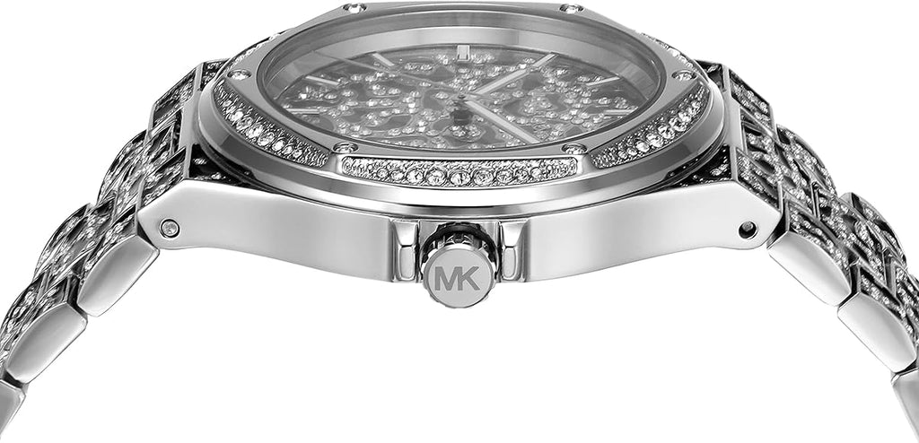 Michael Kors oversized Lennox Pavé dameshorloge met zwart en zilverkleurig patroon - MK7408 Secundaire afbeelding