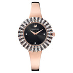 Swarovski Crystal Rose Sparkling Micro-Pave Black Dial Rose Gold Tone Women's Watch 5484050