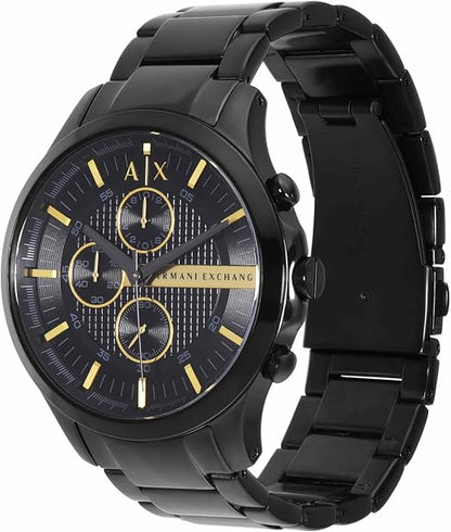 Armani Exchange Hampton 46mm Black Dial Black-Tone Chronograph Men's Watch AX2164