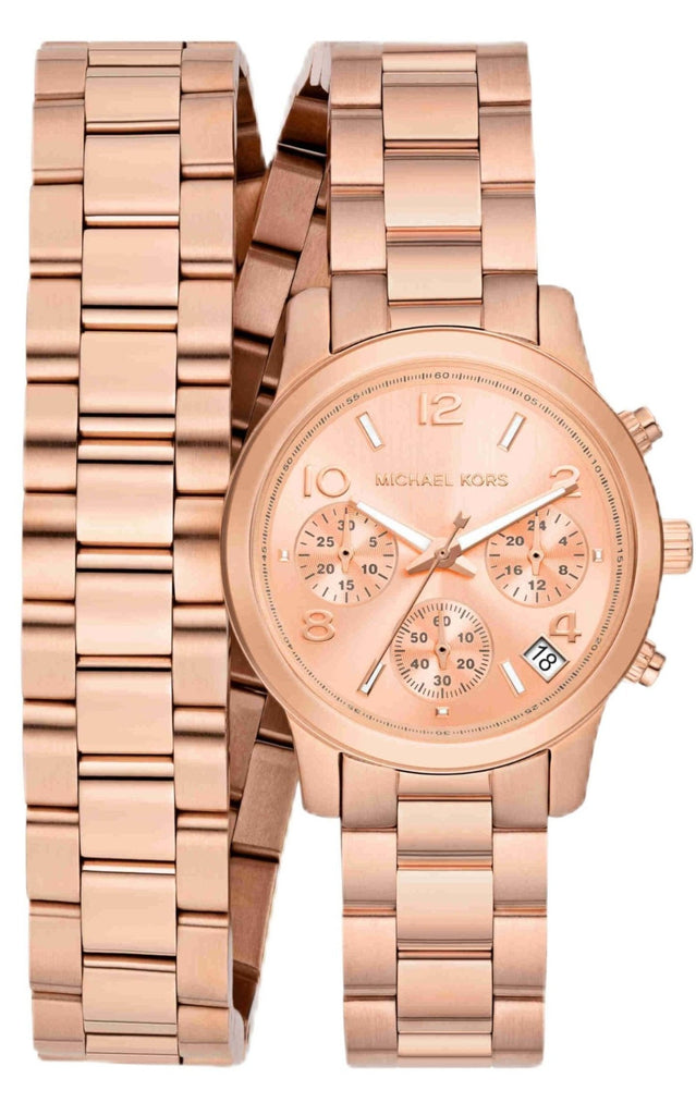 Michael Kors Runway Chronograph dameshorloge met roségouden band - MK7453 Hoofdafbeelding