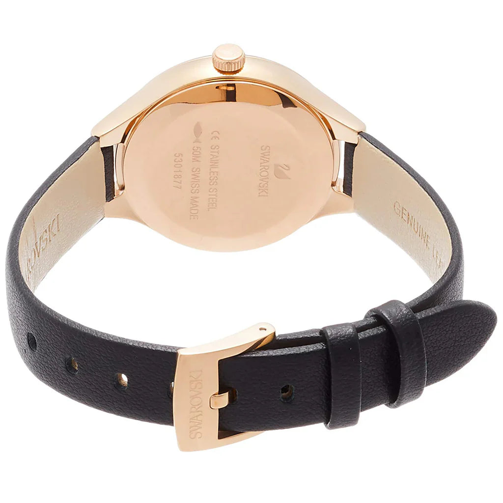 Swarovski Lovely Crystals Analog Black Dial Black Leather Strap Women's Watch 5301877 Secondary image