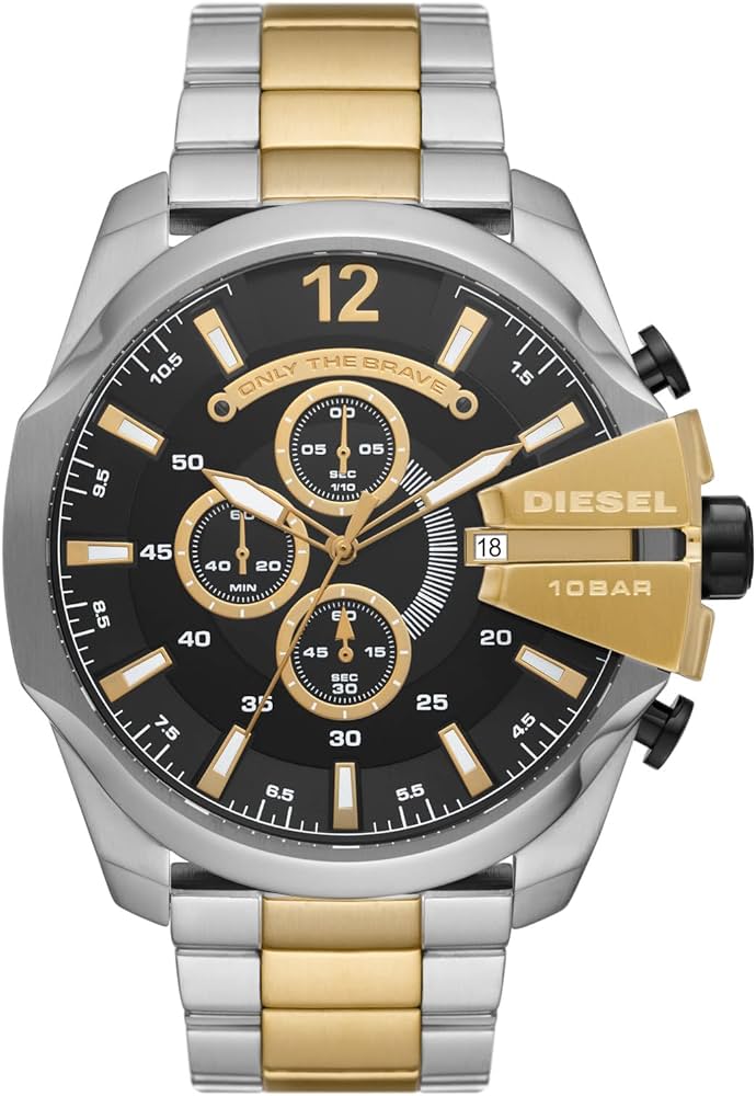 Diesel Mega Chief Silver/Gold-Tone Chronograph Watch DZ4581 Main image