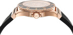 Michael Kors Everest Rose gold pavé dial Black Silicone Women's Watch - MK7358