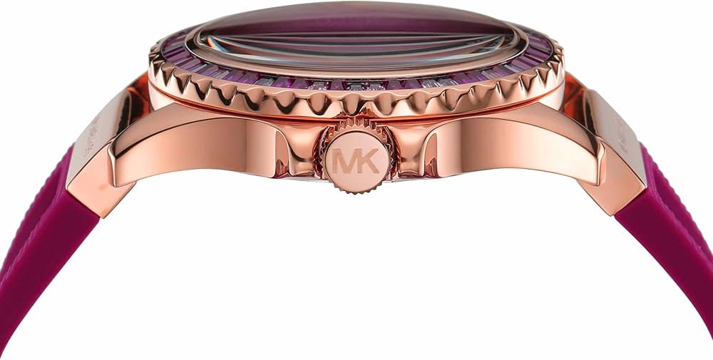 Michael Kors Oversized Everest Pavé Fuchsia Silicone Strap Women's Watch - MK7441 Secundaire afbeelding