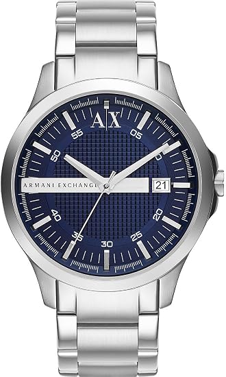 Armani Exchange 46mm Blue Dial Silver-Tone Men's Watch AX2132