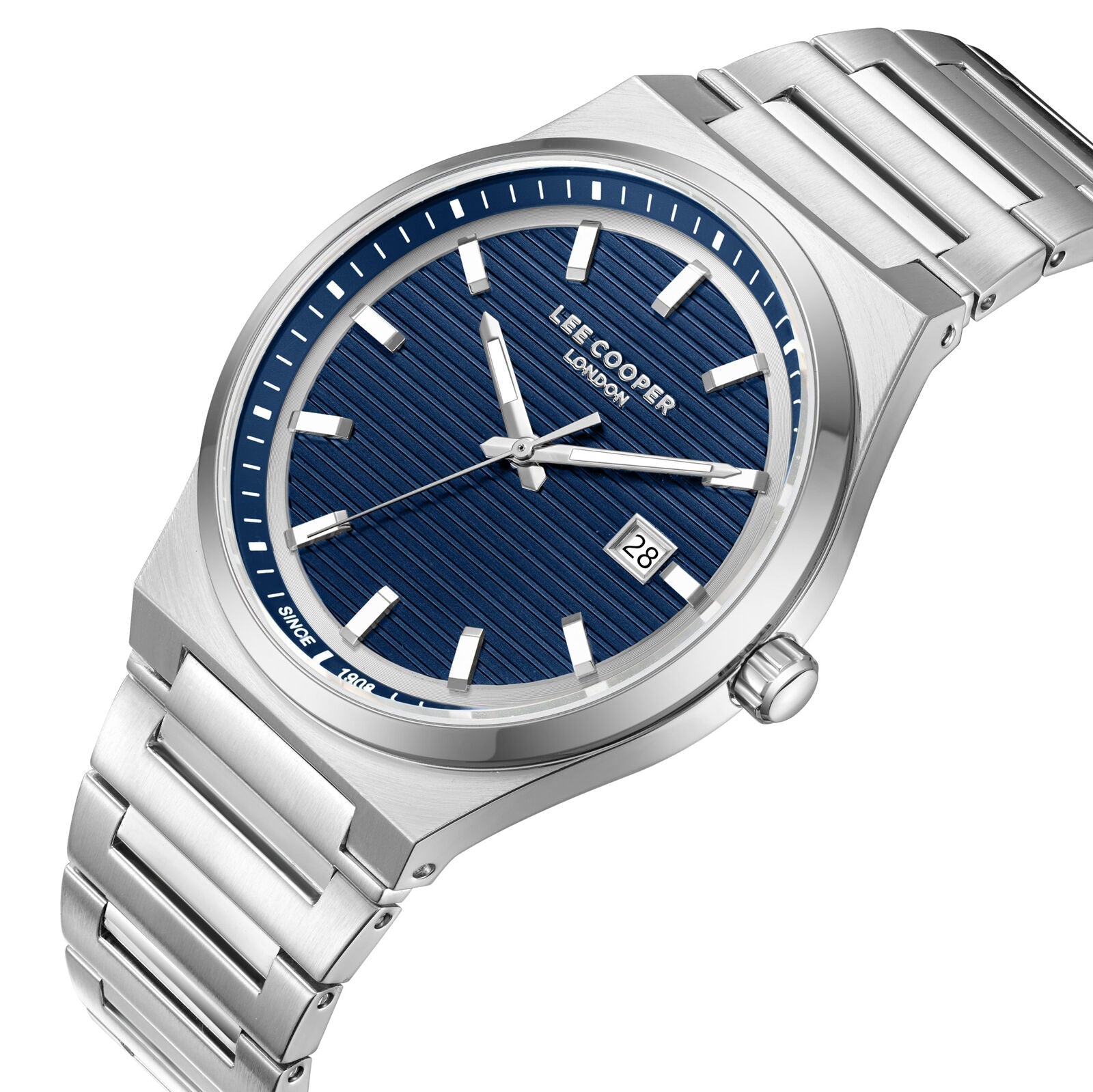 Lee Cooper Daily Driver Date Window Blue Dial Silver Watch - LC08288.390 Secondary image