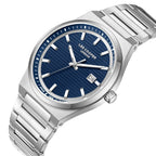 Lee Cooper Daily Driver Date Window Blue Dial Silver Watch - LC08288.390