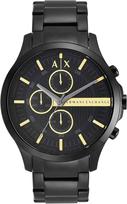 Armani Exchange Hampton 46mm Black Dial Black-Tone Chronograph Men's Watch AX2164