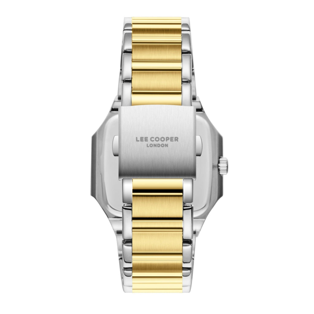 Lee Cooper Maxime Square Case Silver Dial Two Tone Watch - LC08269.230