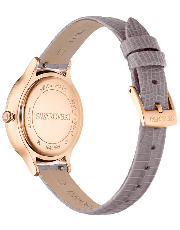 Swarovski Octea Nova Sapphire Glass Bezel Taupe Dial Rose Gold Tone Women's Watch 5649999