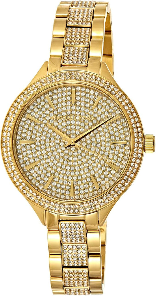 Michael Kors Slim Runway Pavé dameshorloge in goudkleur - MK3632 Hoofdafbeelding