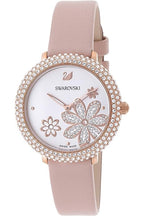 Swarovski Crystal Frost White Dial Pink Leather Strap Women's Watch 5519223