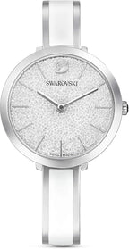 Swarovski High Tone Crystal Pave Bezel Silver Dial Silver Steel Women's Watch 5580537