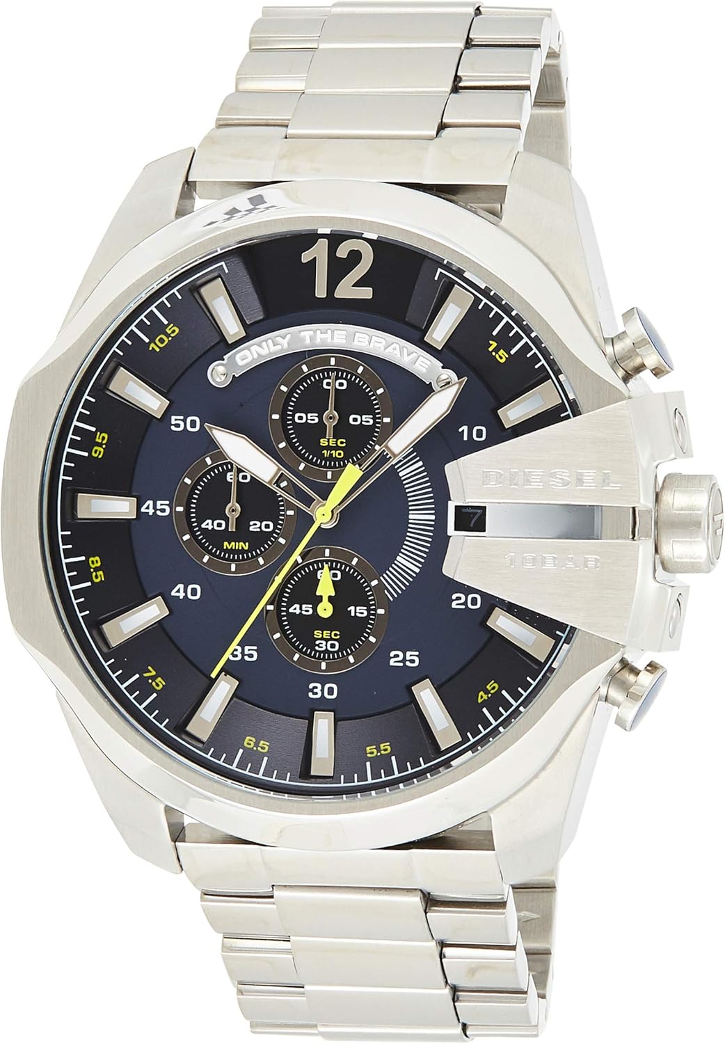Diesel Mega Chief Blue Dial Men's Silver Watch DZ4465 Main image