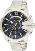 Diesel Mega Chief Blue Dial Men's Silver Watch DZ4465