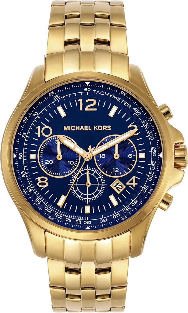 Michael Kors Oversized Pilot Chronograph Blue Dial Gold Men's Watch - MK9125 Hoofdafbeelding