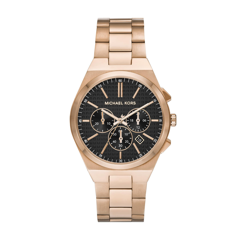 Michael Kors Oversized Lennox Chronograph Rose Gold-Tone Men's Watch - MK9119