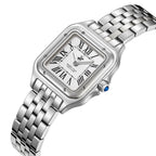 Beverly Hills Polo Club Roman Numeral All Silver Square Watch BP3755C.330
