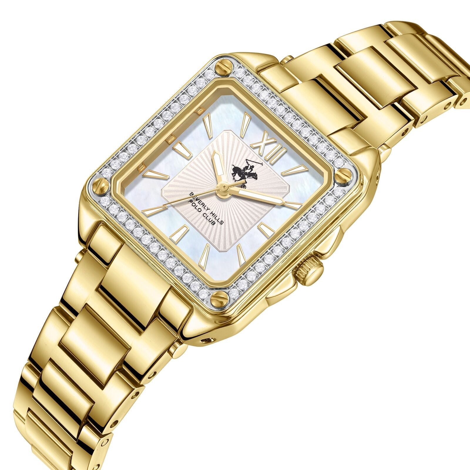Beverly Hills Polo Club All Gold Square Diamond Watch BP3671C.120 Secondary image