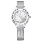 Swarovski Octea Nova Sapphire Glass Bezel Silver Dial Silver Steel Women's Watch 5650039
