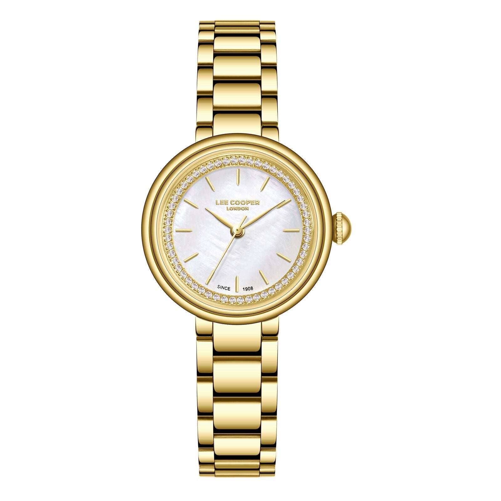 Lee Cooper Classic White MOP Dial Gold Watch - LC08279.120 Hoofdafbeelding