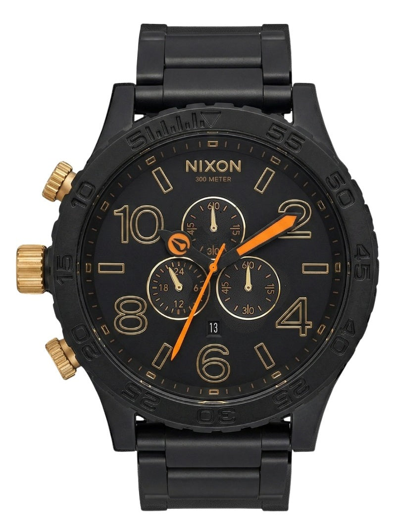 Nixon 51-30 Chronograaf Herenhorloge Mat Zwart & Goud A083-1041 Hoofdafbeelding