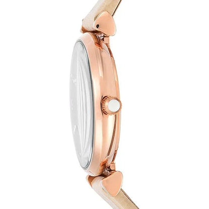 Emporio Armani Retro 32mm Grey Dial Beige Leather Women's Watch AR1681