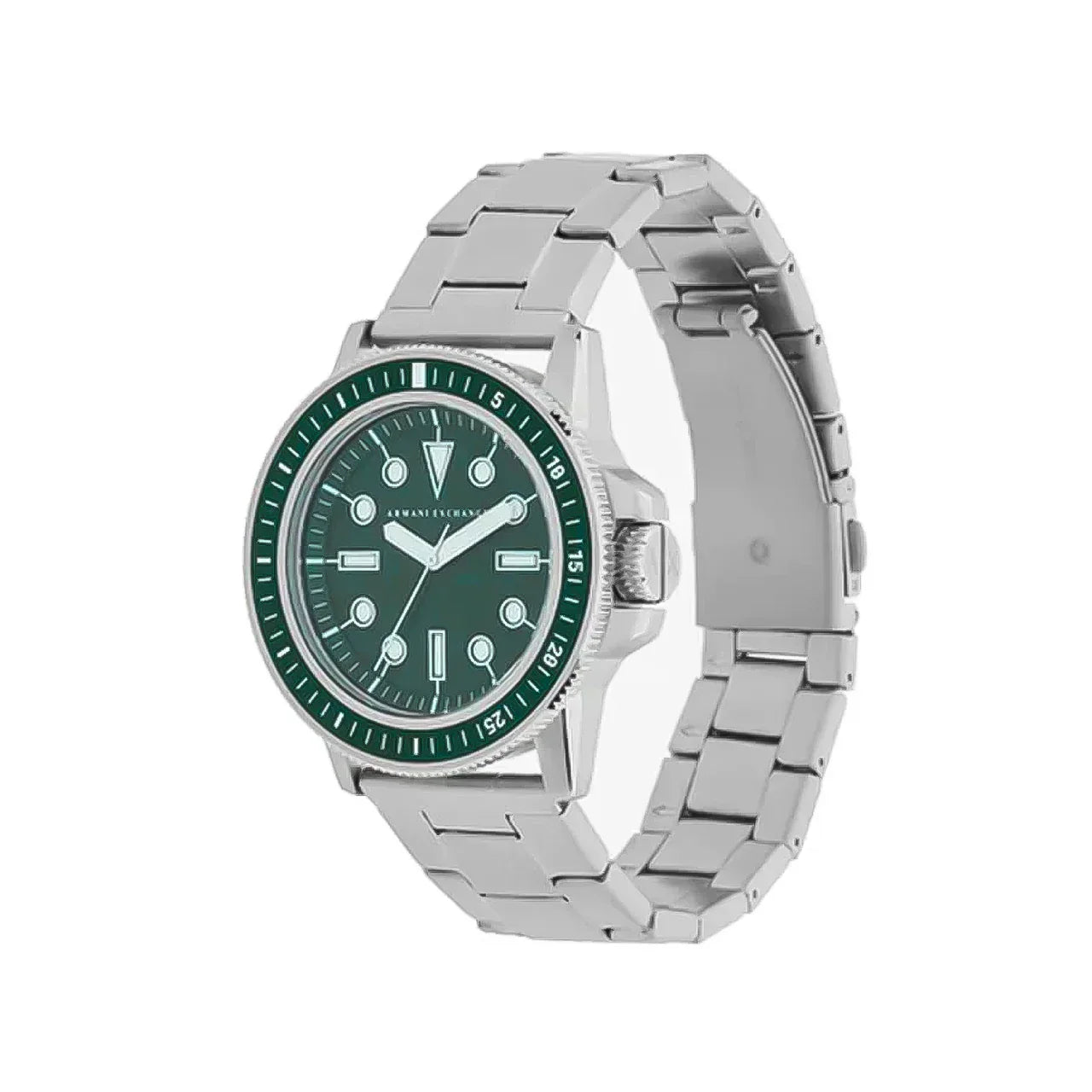 Armani Exchange Leonardo Green Dial Silver Watch - AX1860